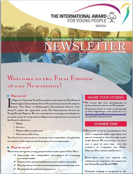 FIRST EDITION NEWSLETTER